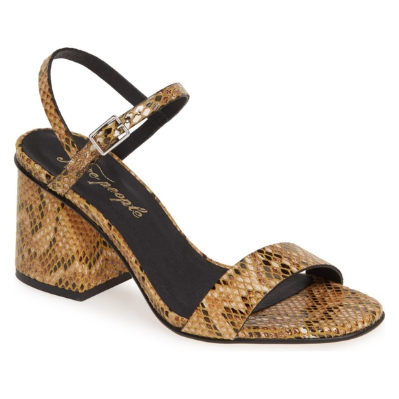Free People Shoes - Free People Liv Snakeskin Block Sandals